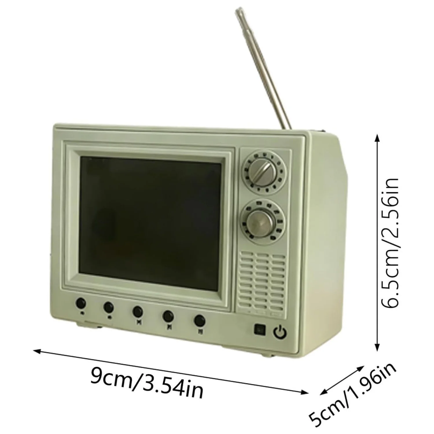 Tragbarer Retro-TV-Cartoon-Player mit 8G Speicher, wiederaufladbarer, niedlicher Mini-Vintage-Fernseher für Puppenhausszenen, Sammlerdekoration – Detail 9