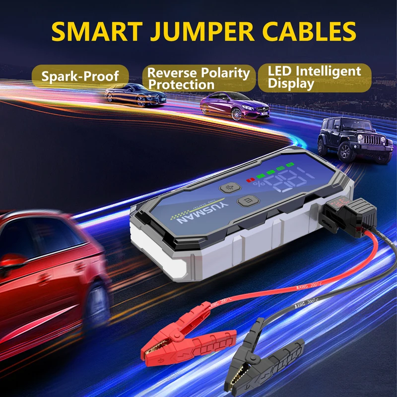 12800mAh Car Jump Starter Portable Power Bank Emergency Auto Starting Device Booster Battery Starter Start-up Car Charger