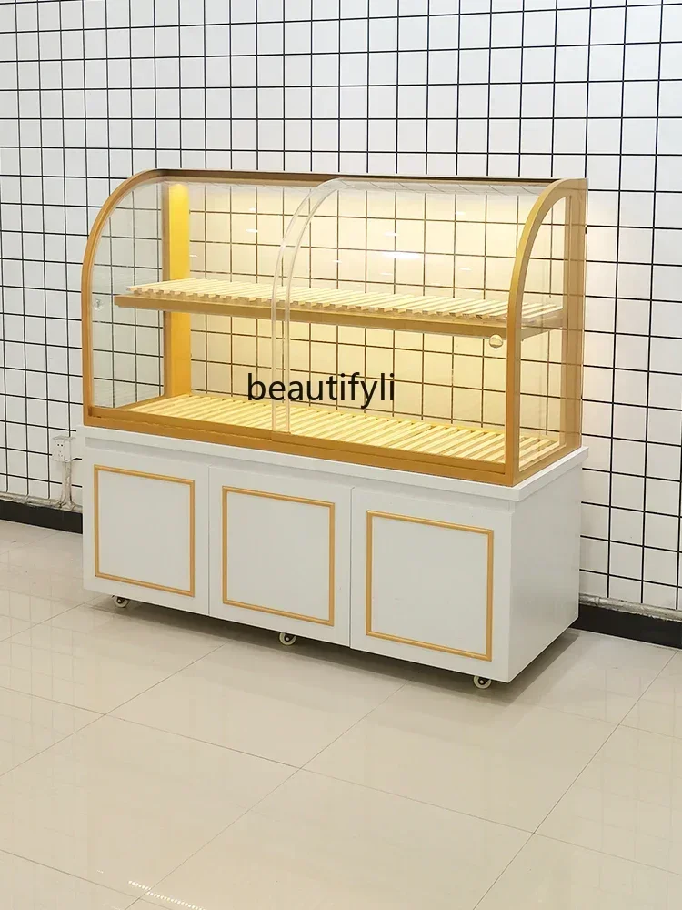Q181 Curved Bread Display Cabinets Wall Cabinet Baking Cake Shop Baking Cabinet Glass Display Dry Spot