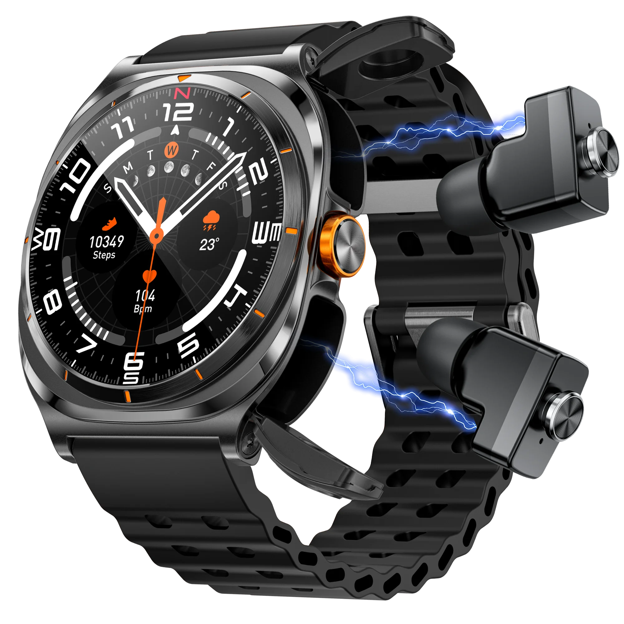 

HAMTOD GT98 Headphones Smart Watch,1.53 inch, Support Bluetooth Call / NFC / Heart Rate
