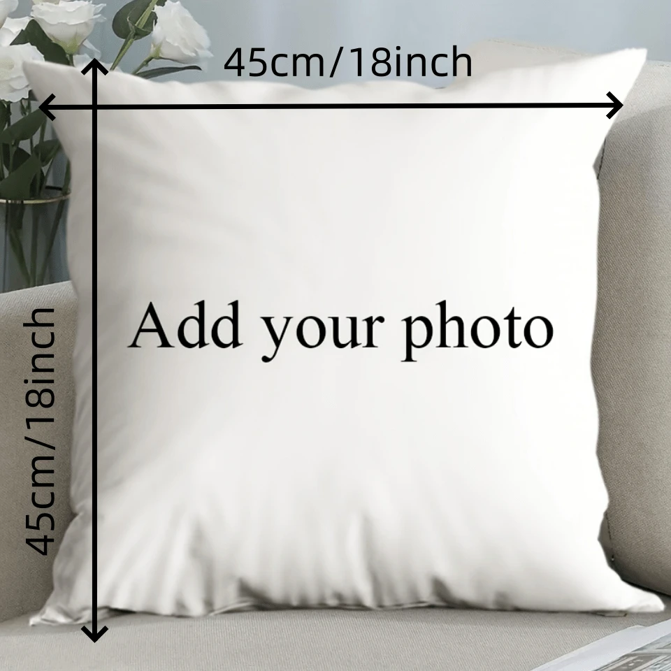 Personalized Photo Plush Pillowcase: Upload Your Own Custom Image (Pillow Insert Not Included)
