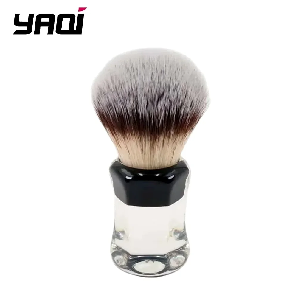 YAQI Robin Synthetic Hair Clear Handle Men Wet Shaving Brush Wet Shaving Products Men Shaving Products Best Gift for Men