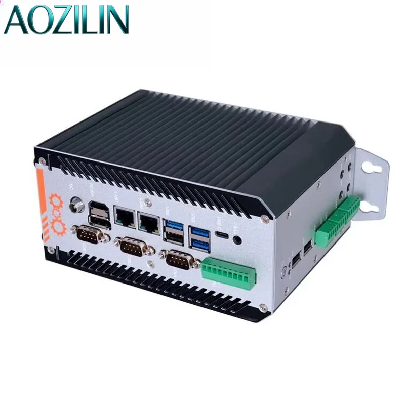 AOZILIN Fanless Industrial Mini PC X86 IOT Edge Embedded Computer AI Robot Multi Gen CPU 2LAN 6COM Support 255H 155H Chip