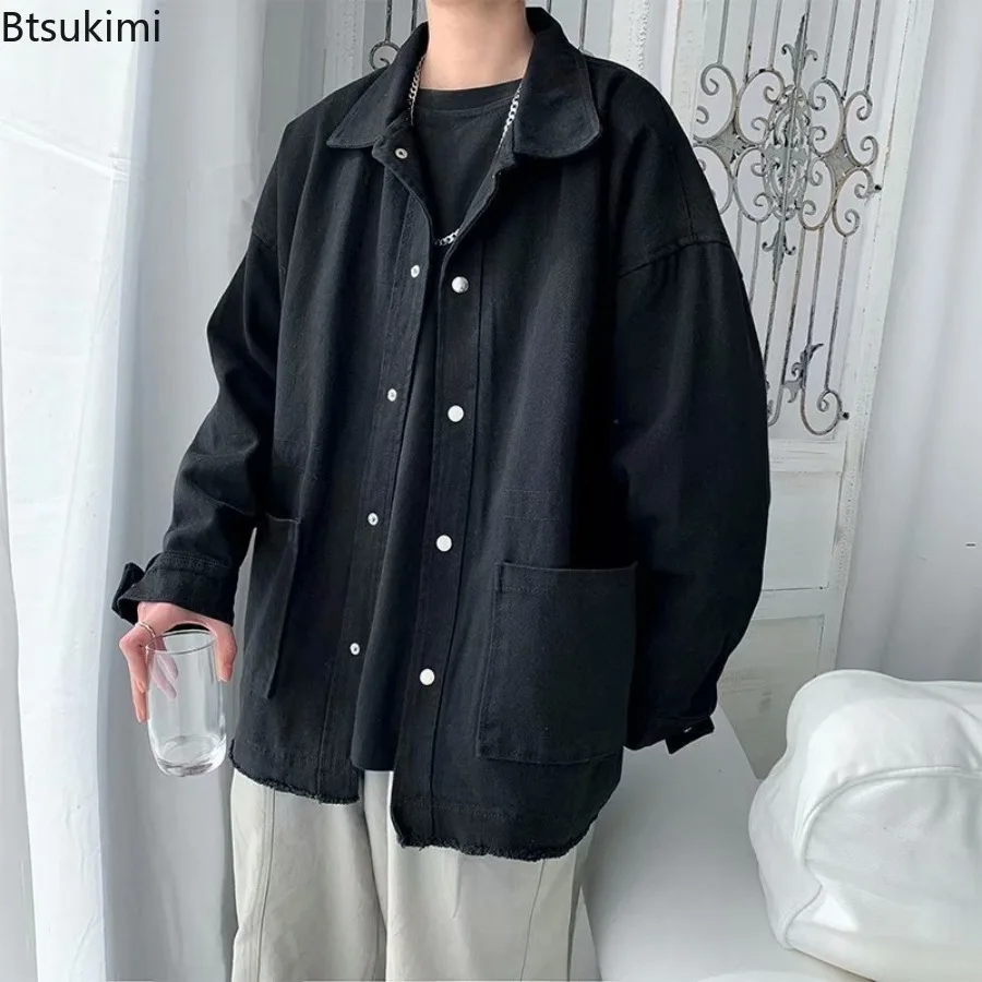 2025 Spring and Autumn Men's Ins Style Loose Jackets Versatile Trendy Functional Workwear Jackets Hong Kong Style Clothes Male