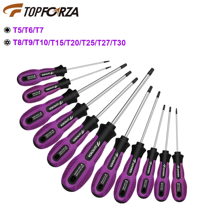 TOPFORZA 11PCS CR-V Torx Screwdriver Magnetic Precision Star Head ScrewdriverSet Multi-tools for Home PS5 Phone Repair Hand Tool