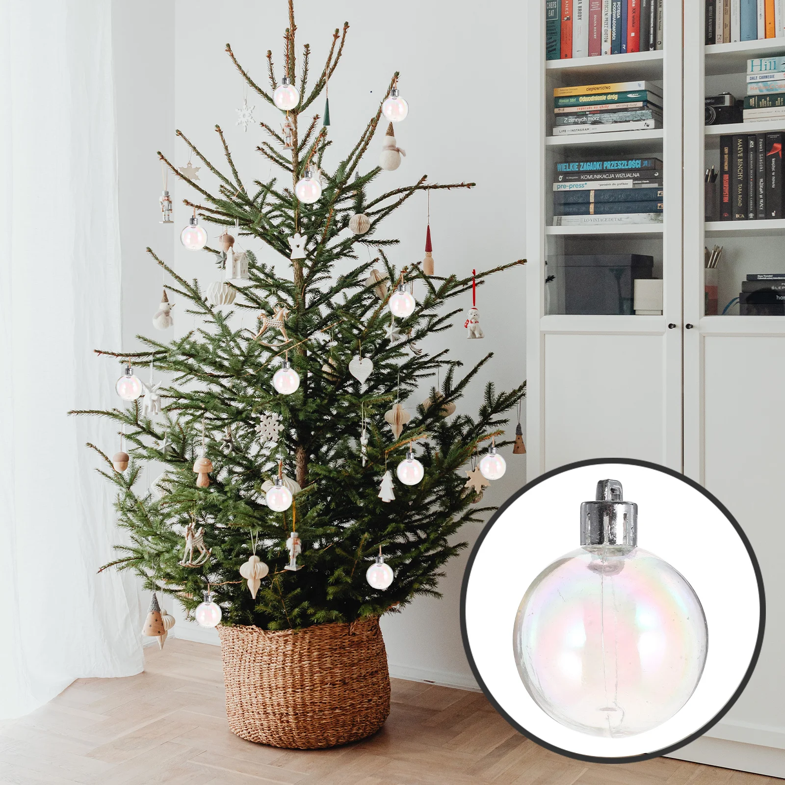 

12pcs Iridescent Ball Christmas Decoration Festive Hanging Ornament Party Decor Supplies Xmas Tree Ball Pendant Holiday Ornament