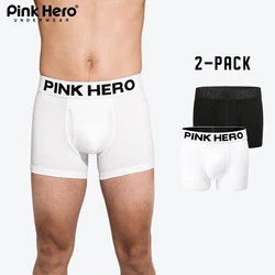 2 Pcs  PINKHERO 544  Gift Underpants For Men, High Quality Comfy And Soft Cotton Underwear Boxer Briefs ,No Fade And Roll