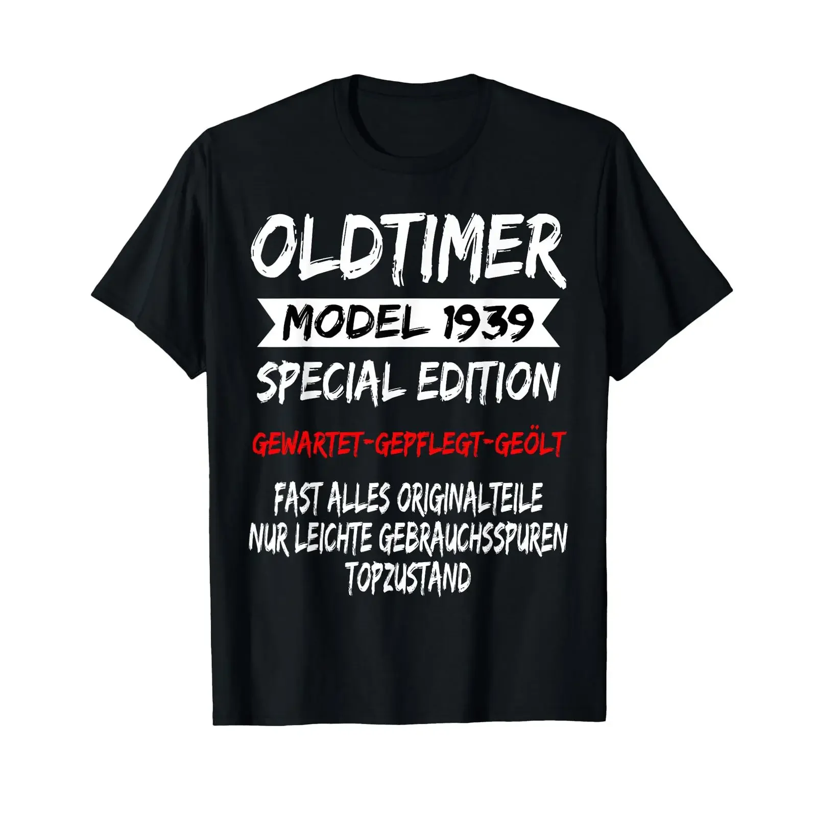 1939 T Shirt Birthday Oldtimer Baujahr vintage Washed homme Stylish Soft graphic Top For Everyday Wear streetwear Casual