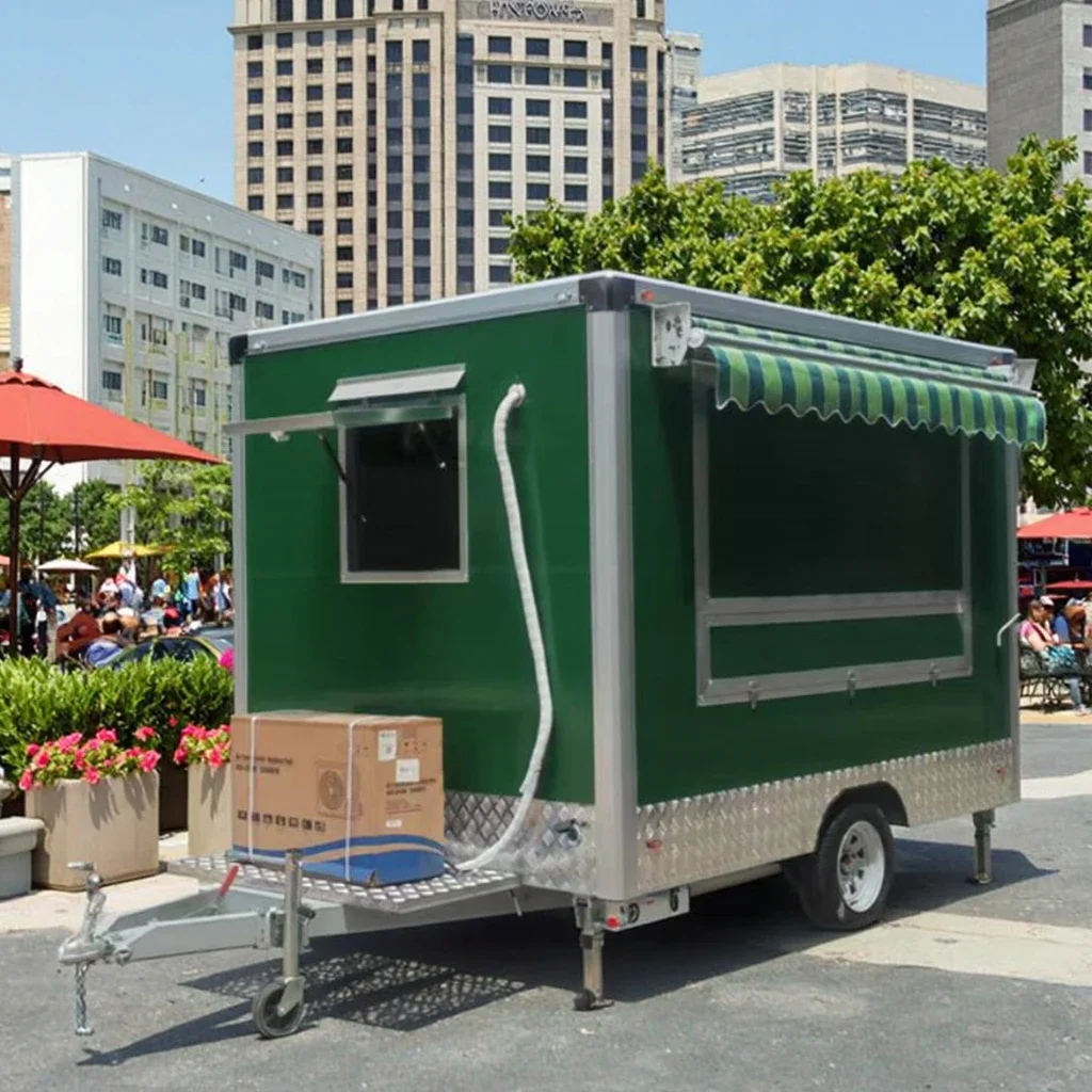 Fully equipped outdoor food truck mobile catering trailer