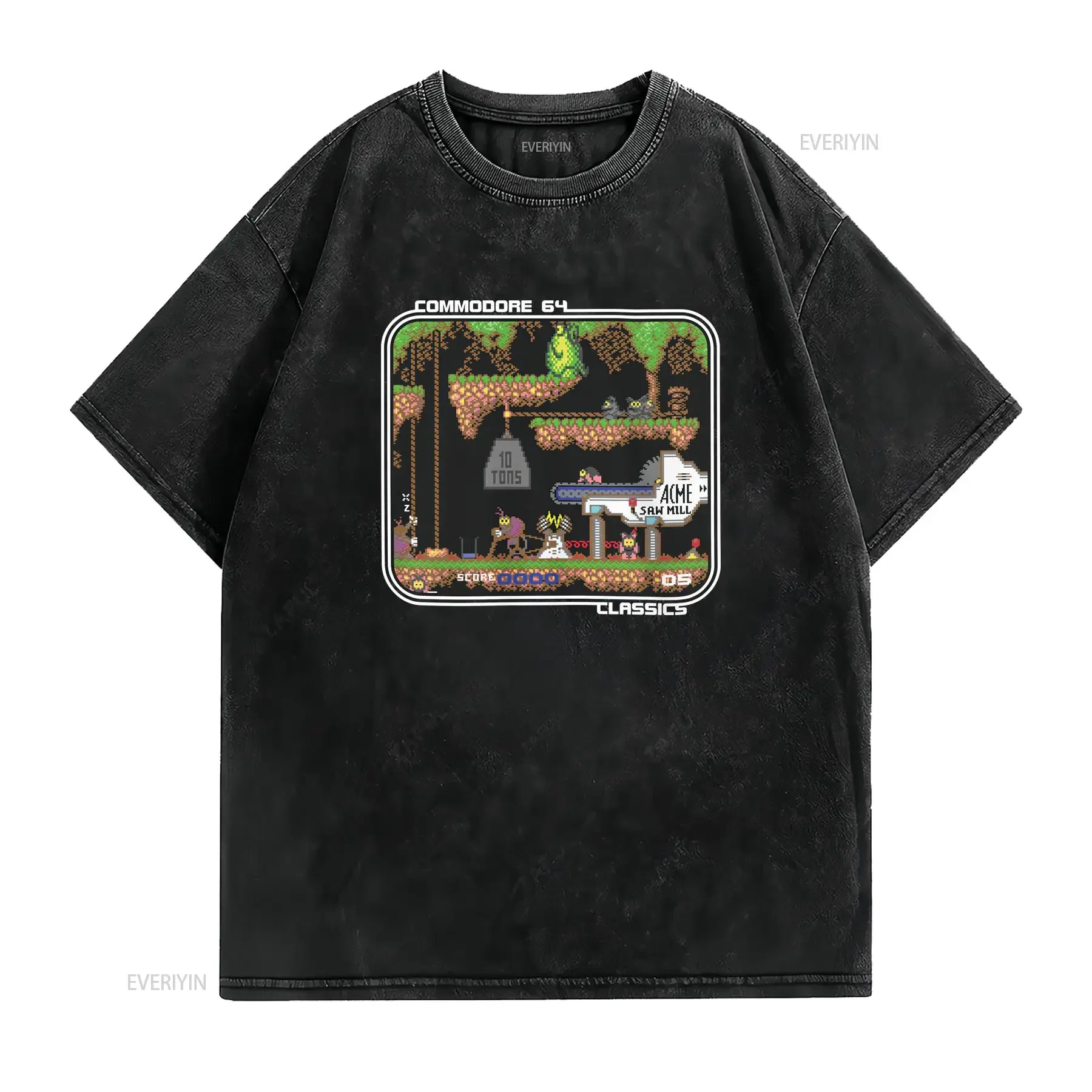 Creatures Classic Video Game C64 Computer T shirt vintage Washed Unisex Stretched graphic Comfortable Slightly Casual