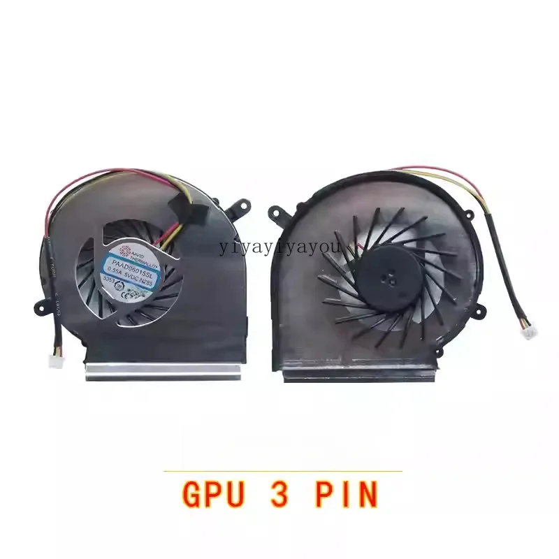 New Laptop CPU GPU Cooling Fan Cooler for MSI GE62 GL62 GE72 GL72 GP62 GP72 PE60 PE70 GE62VR GE72VR GP62MVR 3 4 Pin PAAD06015SL
