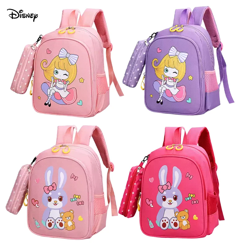 2024 Disney New Cartoon Pattern Kindergarten Boys and Girls Large Capacity Waterproof Convenient Cute Backpack