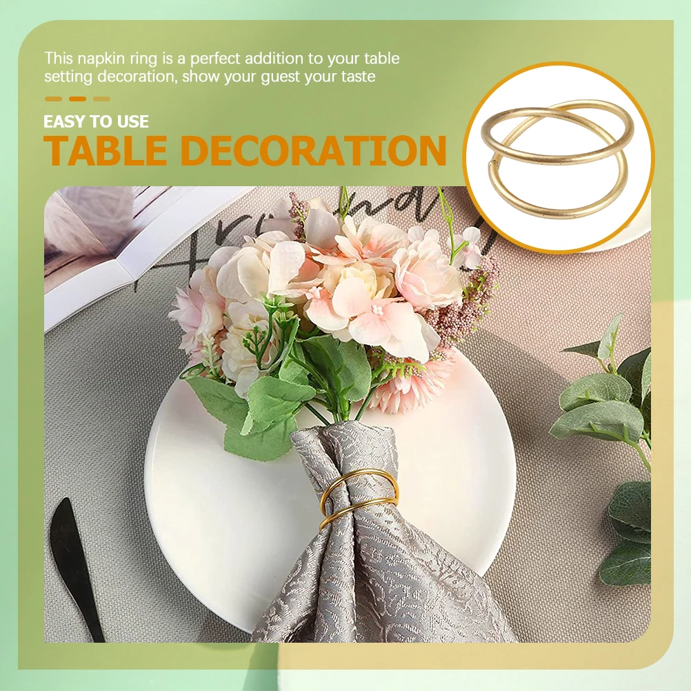 

12pcs Metal Spiral Napkin Rings Buckles For Wedding Holiday Party Banquet Napkin Holder Decorative Dinner Tableware Guest Table