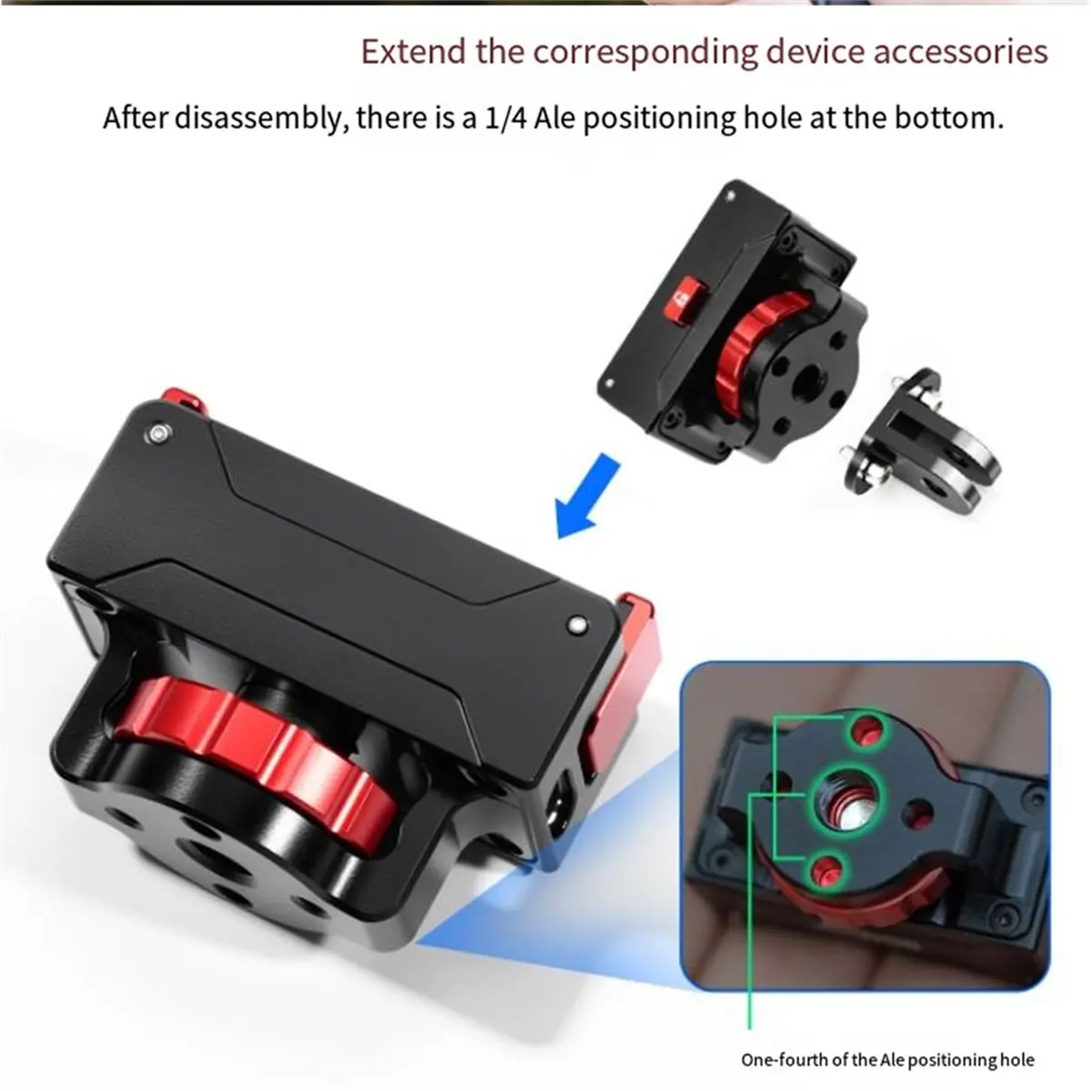 1pc Magnetic Quick Release Adapter Mount, Aluminum Alloy Expansion Base, for 360 Camera, Quick Disassembly Base