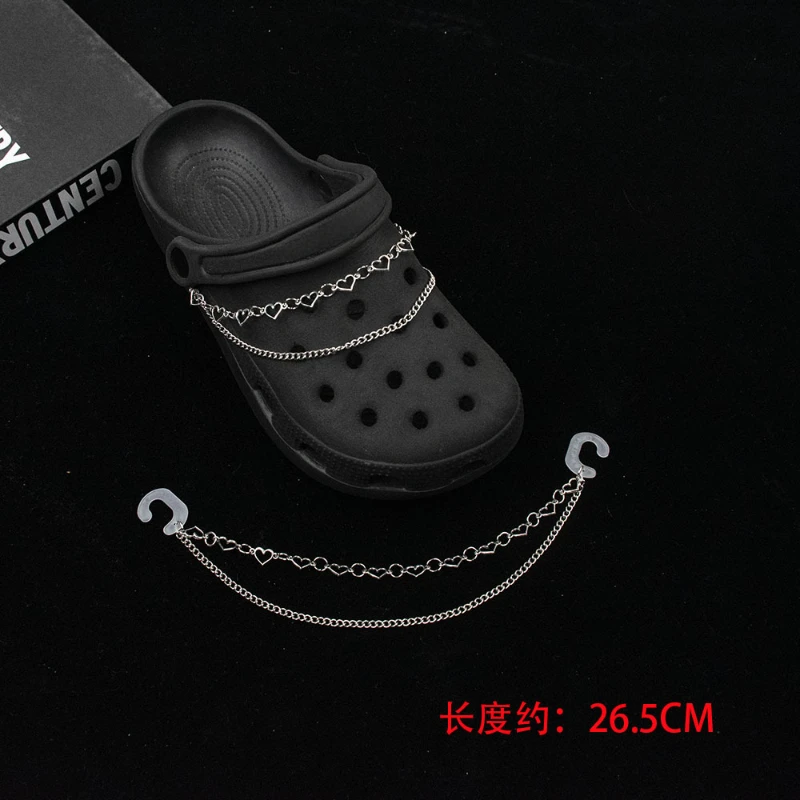 

Винтажная цепочка в стиле панк, подвески «сделай сам» для Crocs, трендовые универсальные аксессуары для сада и обуви, серебряная цепочка, дизайнерские подвески, качество, Лидер продаж