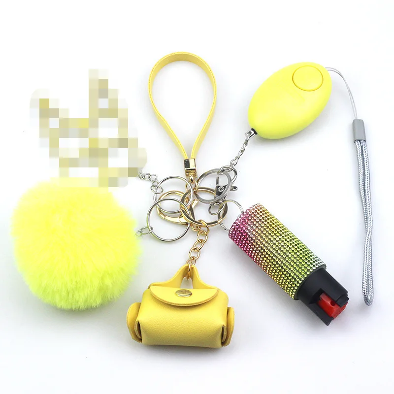 5pcs Portable Female Self-Defense Security Alarm Safety Key Chain for Elderly Woman Kids