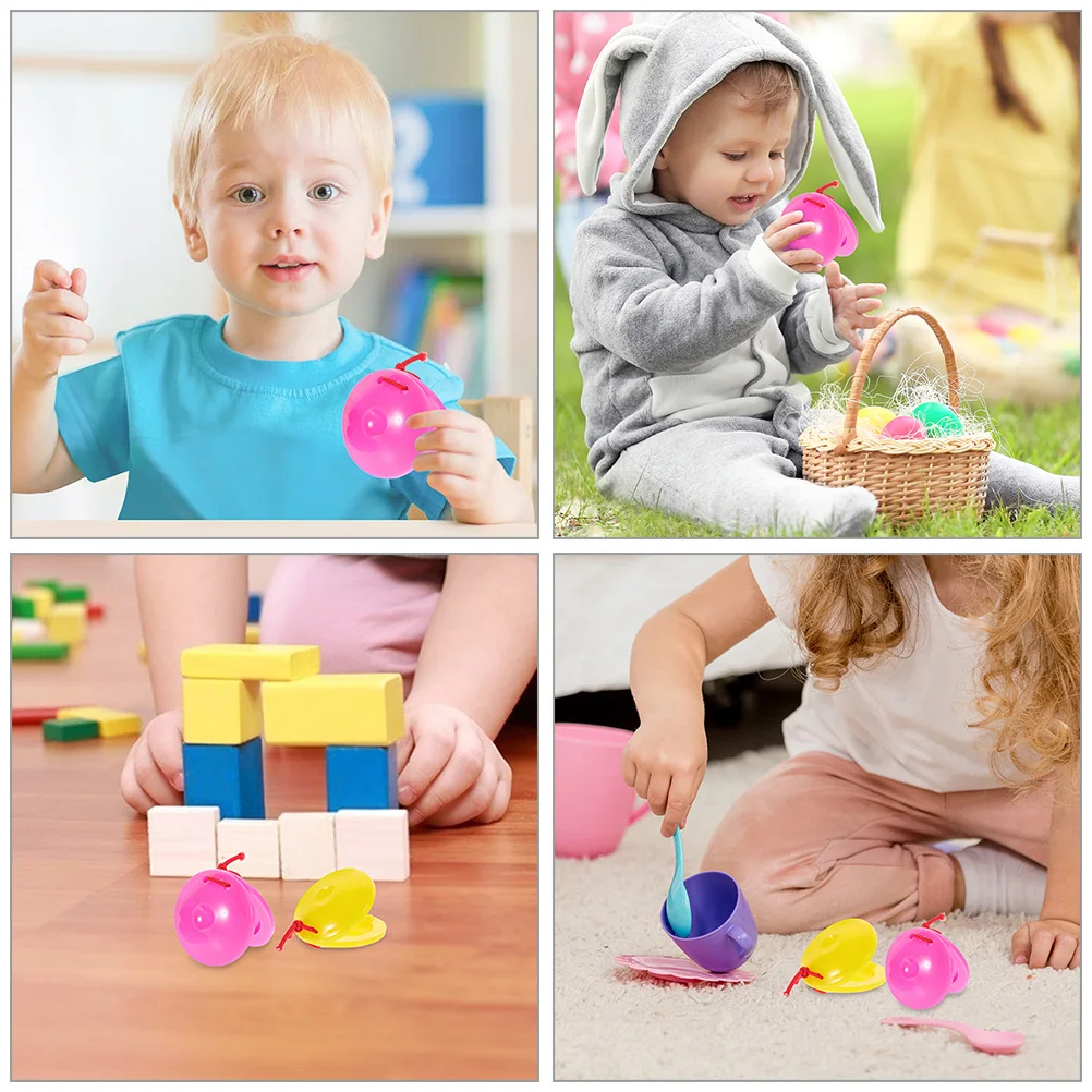 

20pcs Plastic Castanets For Small Percussion Instruments Educational Rhythm Music Classroom Party Favors Handheld Musical