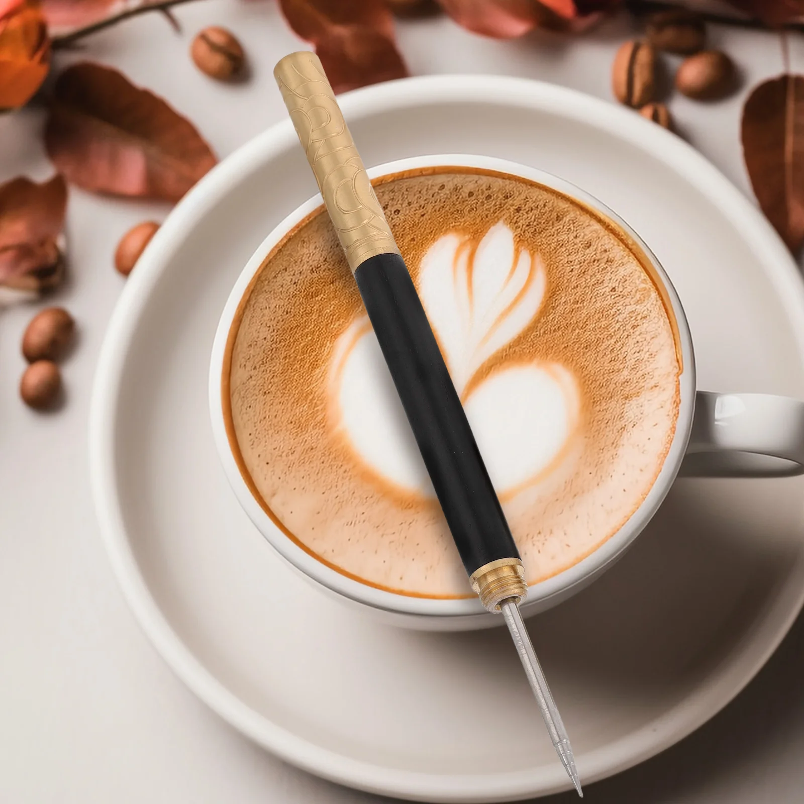 

Coffee Latte Needle Stirring Rod Spreader Needles Stainless Steel Powder Tool Home Shop Use Long Lasting Wooden Handle