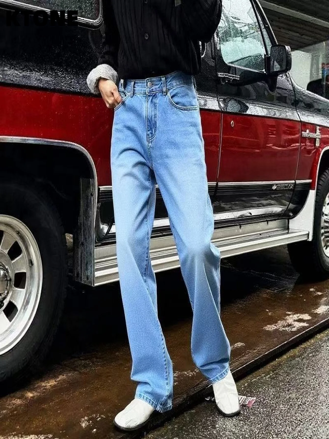 

Y2K Jeans Men's Blue Slim Hip Hop Jeans Light Retro Original Drip No accessories or belts included