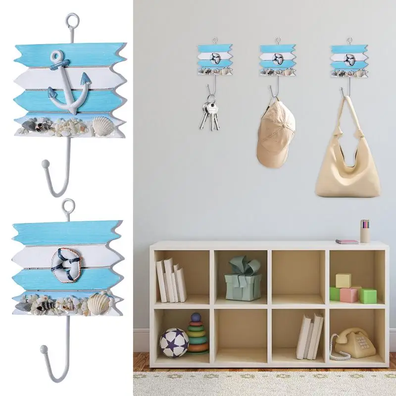 Beach Themed Hooks For Wall Sea Themed Wall Hooks Beach Theme Chic Metal Hooks Sea Key Holder For Wall Decorative Nautical Cast