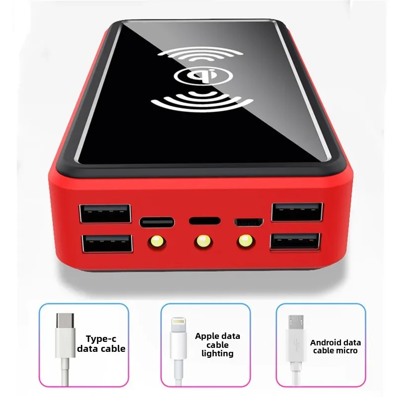 30000 MAh 100000mah 50000mah Creative BCAK Wireless Power Bank Solar Power Bank Large Capacity Power Bank