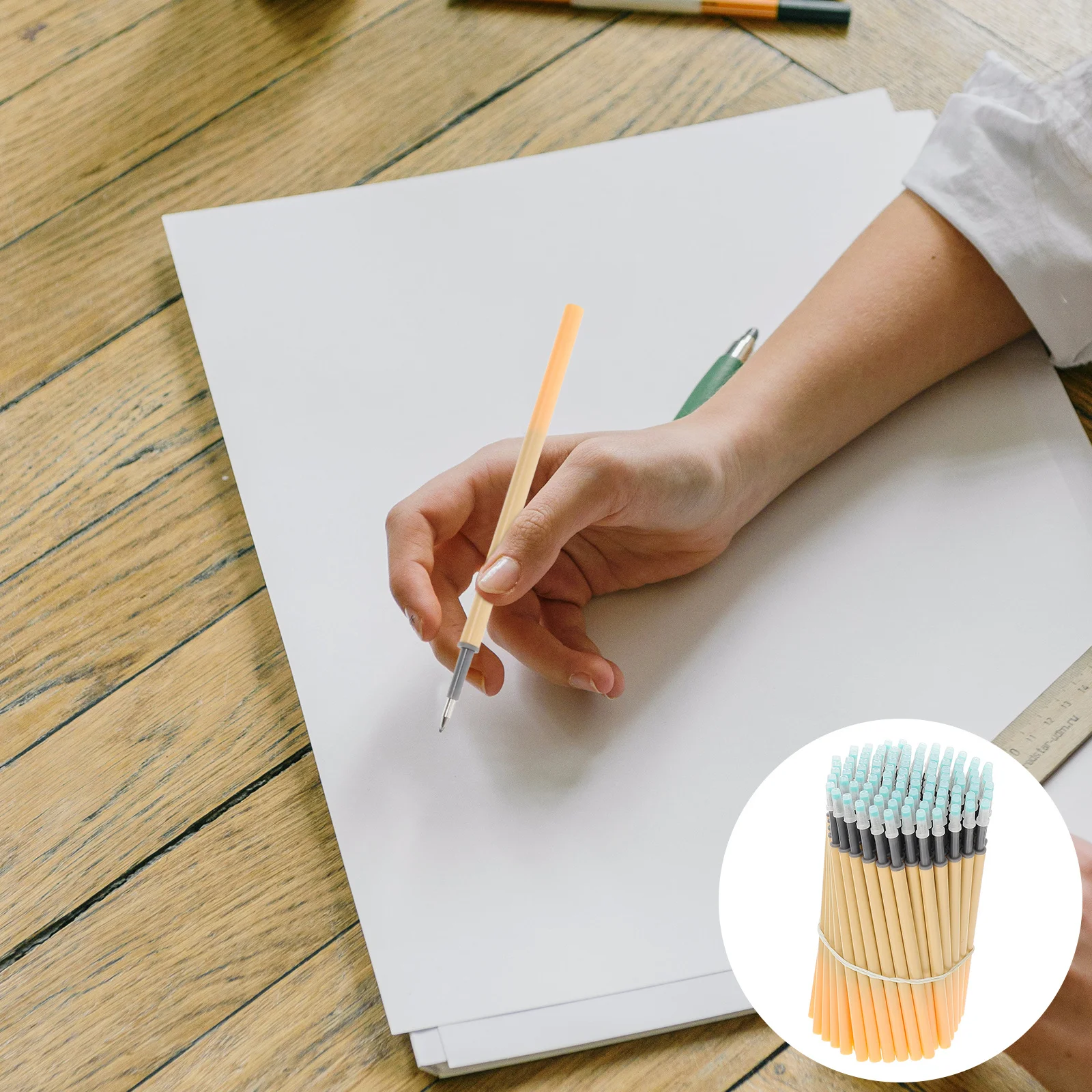 

100 шт., стержни для портативных гелевых ручек, гладкие чернила, креативный дизайн, подарки для студентов, друзей, сменные стержни для ручек, замена