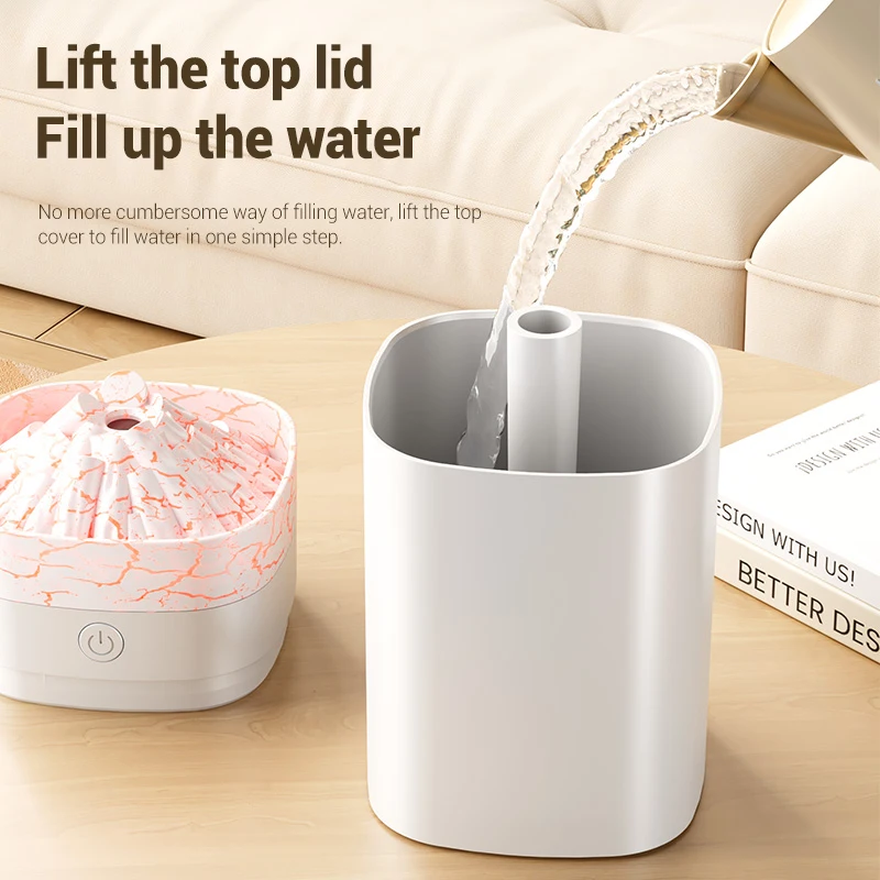 جديد 400 مللي مرطب هواء صغير رائع H2O محمول بالموجات فوق الصوتية بركان الهواء المرطب مع LED ضوء الليل ناشر رائحة المنزلية