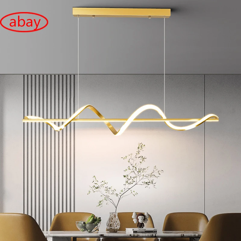 Moderno led luzes pingente lustre onda de ouro lampadario lâmpada ecg sala de jantar quarto sala de estar cozinha pendurado luminária