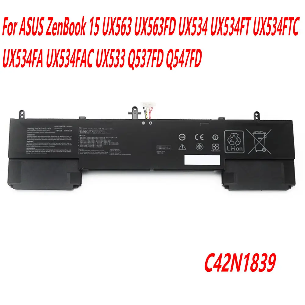 

NEW C42N1839 Laptop Battery For ASUS ZenBook 15 UX563 UX563FD UX534 UX534FT UX534FTC UX534FA UX534FAC UX533 Q537FD Q547FD