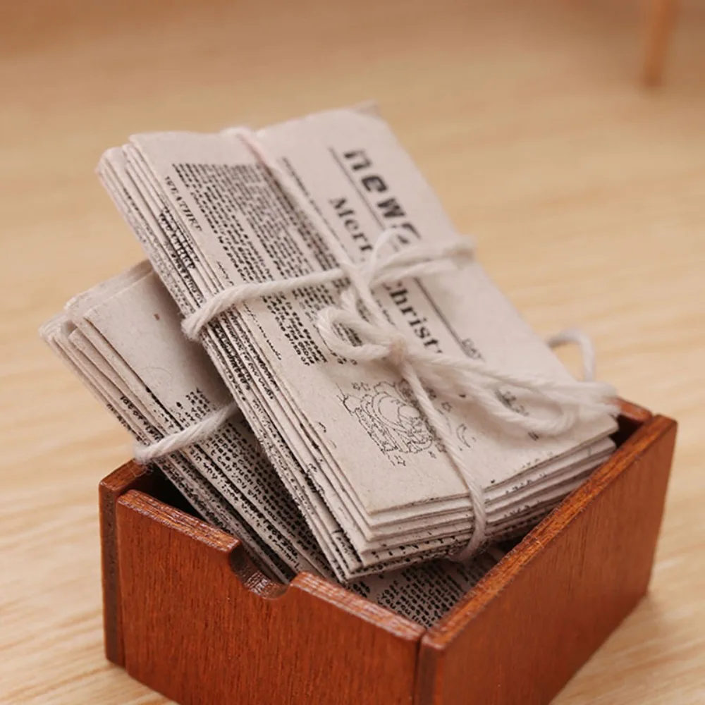 Books Magazines  House Decoration Dollhouse Miniature Simulation Furniture  Retro Newspaper Set Newspaper Model