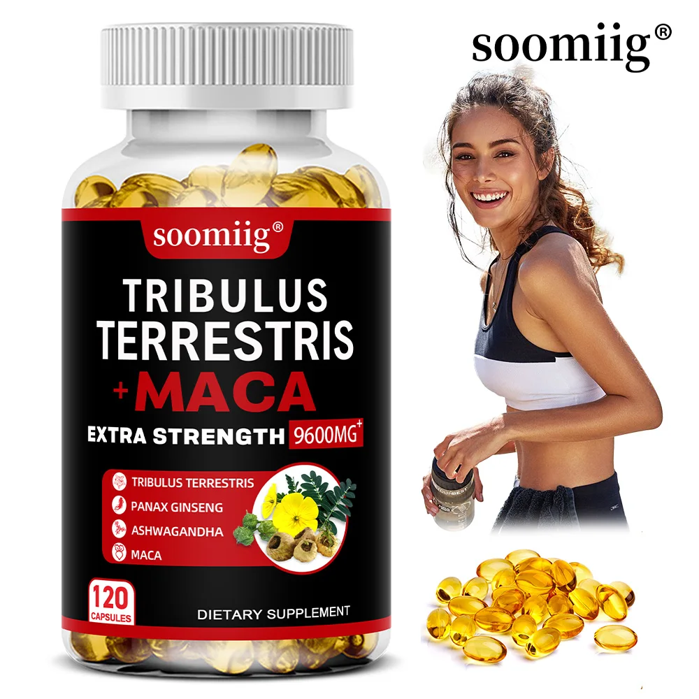 

Premium Tribulus Terrestris Capsules with Ashwagandha, Ginseng, Maca, Boost Energy, Mood, Stamina & Performance, for Men & Women