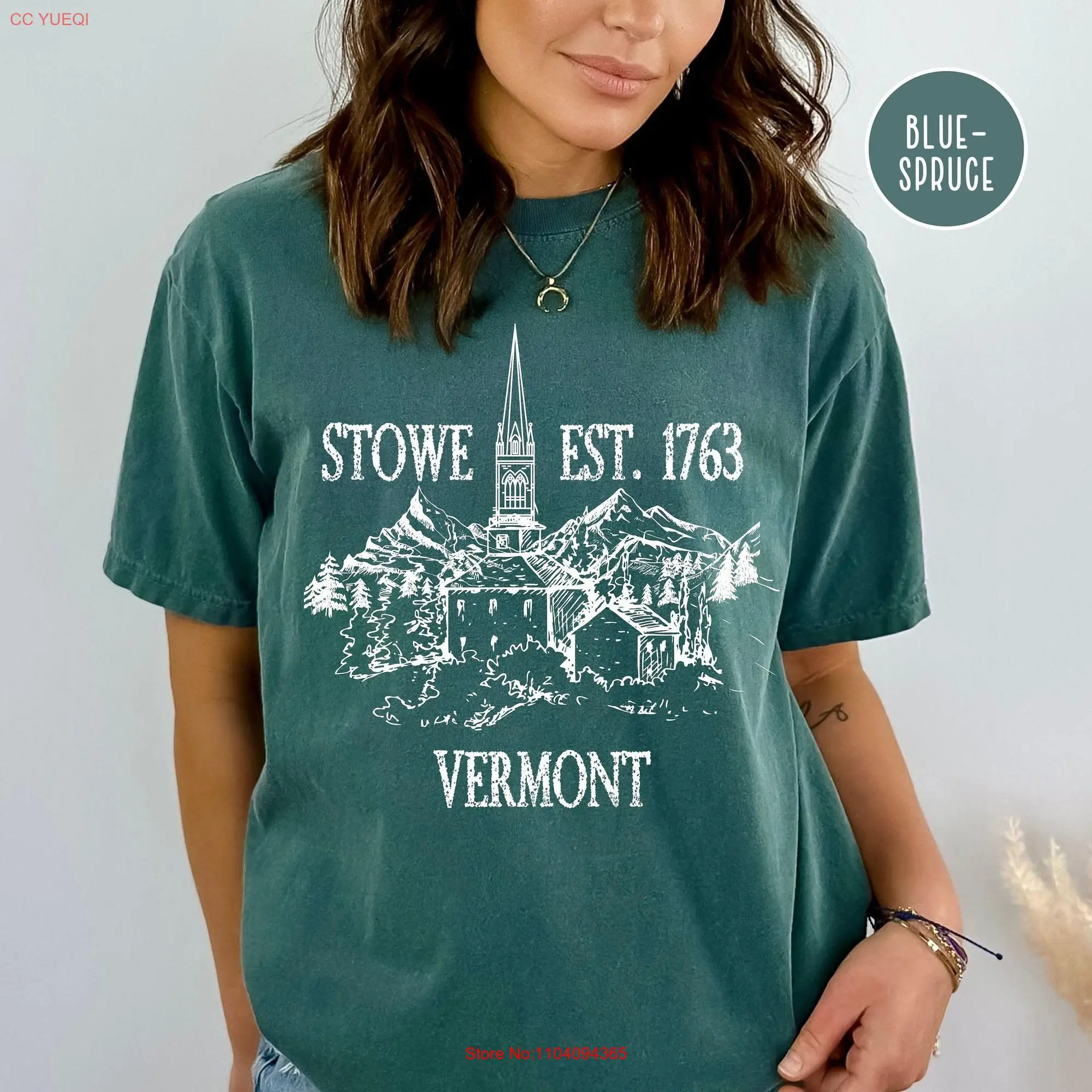 Stowe Vermont Grunge Style Comfort Colors T Shirt Vacation long or short sleeves