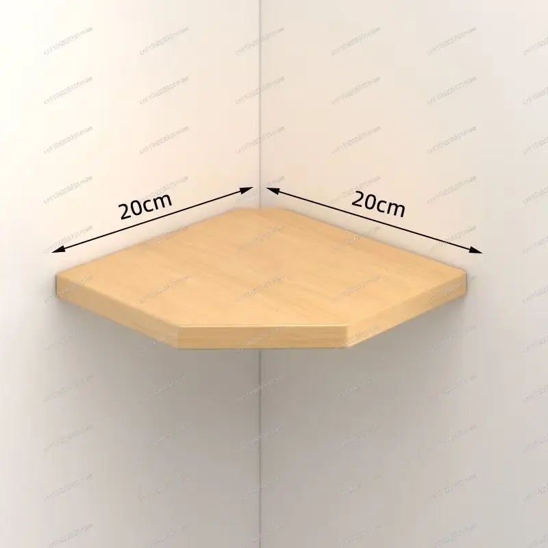 Solid Wood Corner Wall Shelf, Punch-Free Fan-Shaped Angle Partition for Living Room, Kitchen & Books Storage