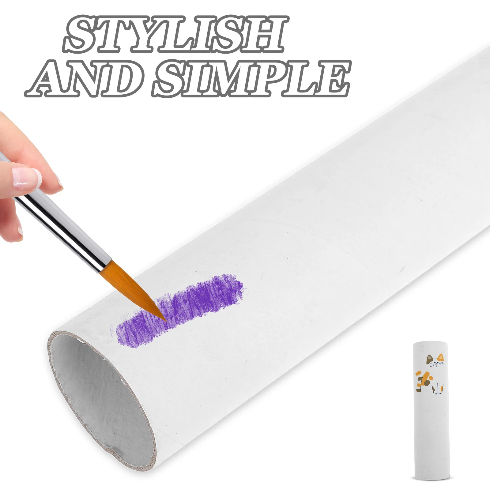 12pcs Kraft Paper Tubes Cardboard Tubes For Art Drawings Storage Shipping Mailing Rolls Craft Projects Protector White