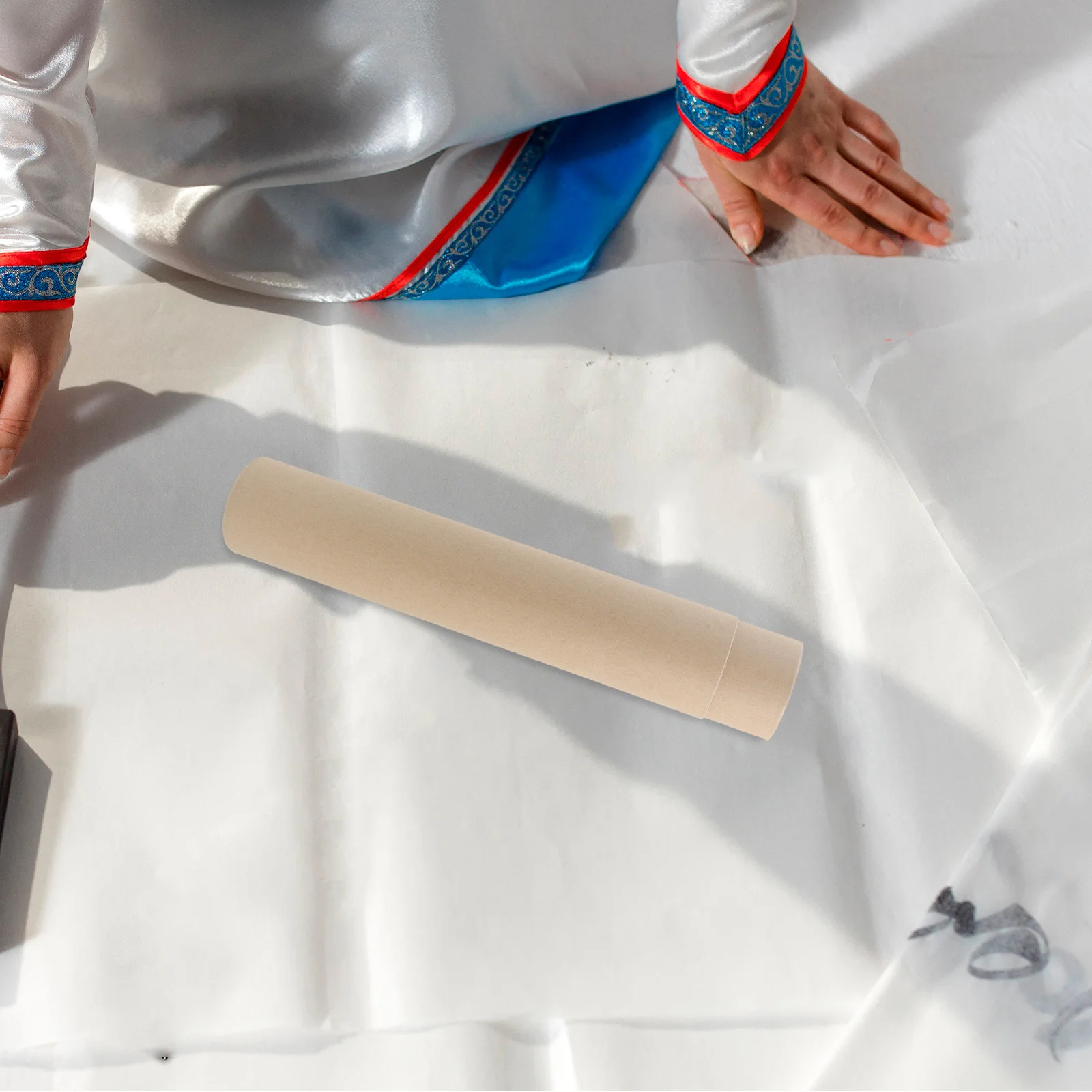 Armazenamento de rolagem 6cm de diâmetro interno ajustável papel kraft suporte telescópico para caligrafia pintura cartazes arte