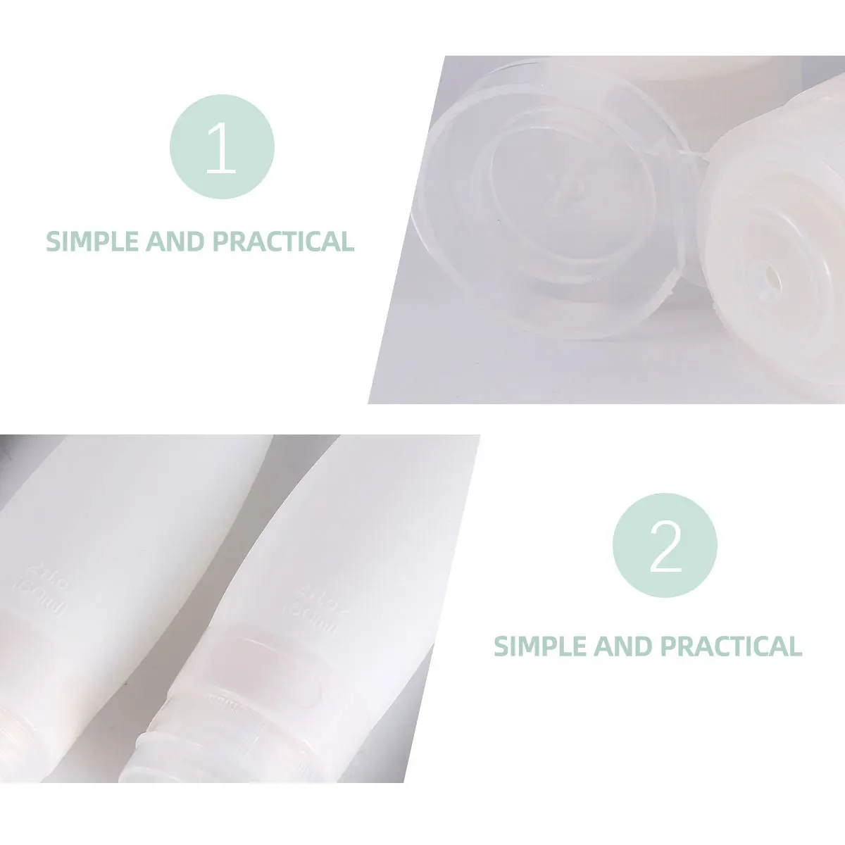 

Bottles Travel Containers 100ml White Toiletries Empty Sub Portable Simple Safe Lightweight Durable Silicone Shampoo