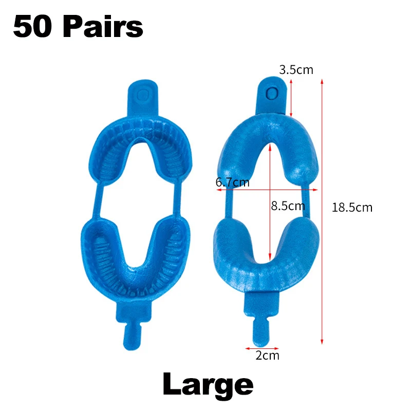 Bandeja de doble arco desechable de fluoruro Dental, bandejas de espuma de gel, materiales dentales para niños, suministros dentales pediátricos, grandes, medianos y pequeños