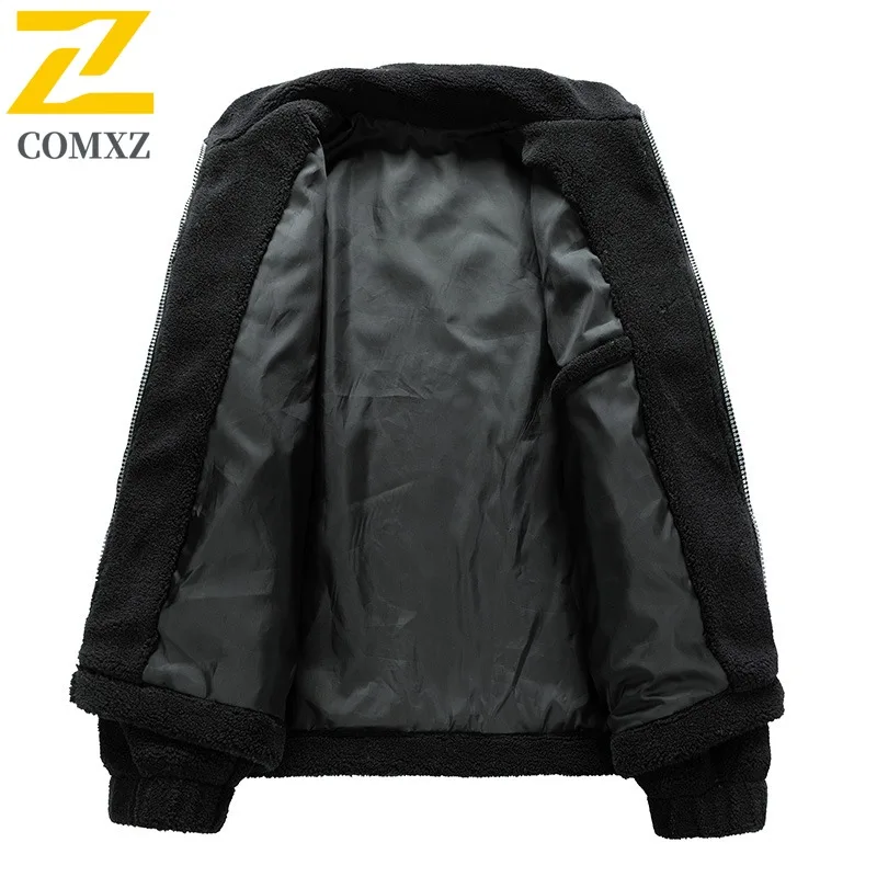 سترة COMXZ الرجالية المصنوعة من الصوف للشارع والترفيه الدافئ وسترة مبطنة من القطن الثلجي بتصميم كلاسيكي مقاوم للرياح سترة شتوية