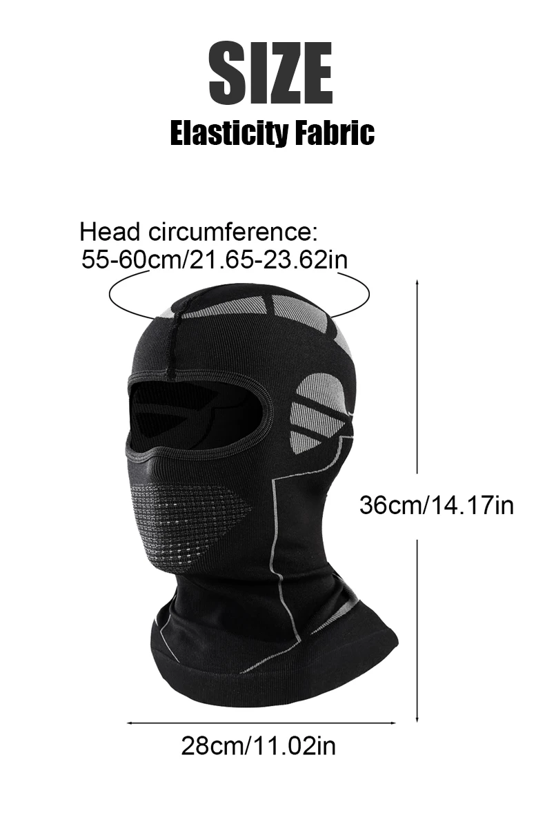 1 Stück/3 Stück Winter Warme Sturmhaube Elastische Atmungsaktive Fahrrad-Vollgesichtsmaske Outdoor Lauf- und Skimaske Motorradhelm-Innenmaske – Detail 4