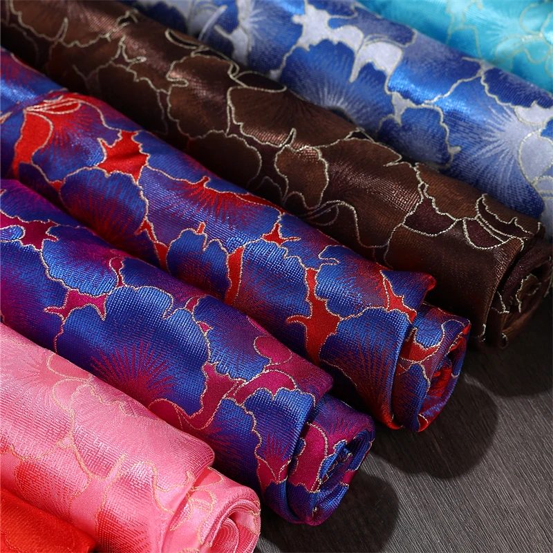 

Maple Leaf Jacquard Satin Fabric DIY Tang Costume Cheongsam Hanfu Brocade Material Sewing Curtain Tablecloth Sofa Clothing Suppl