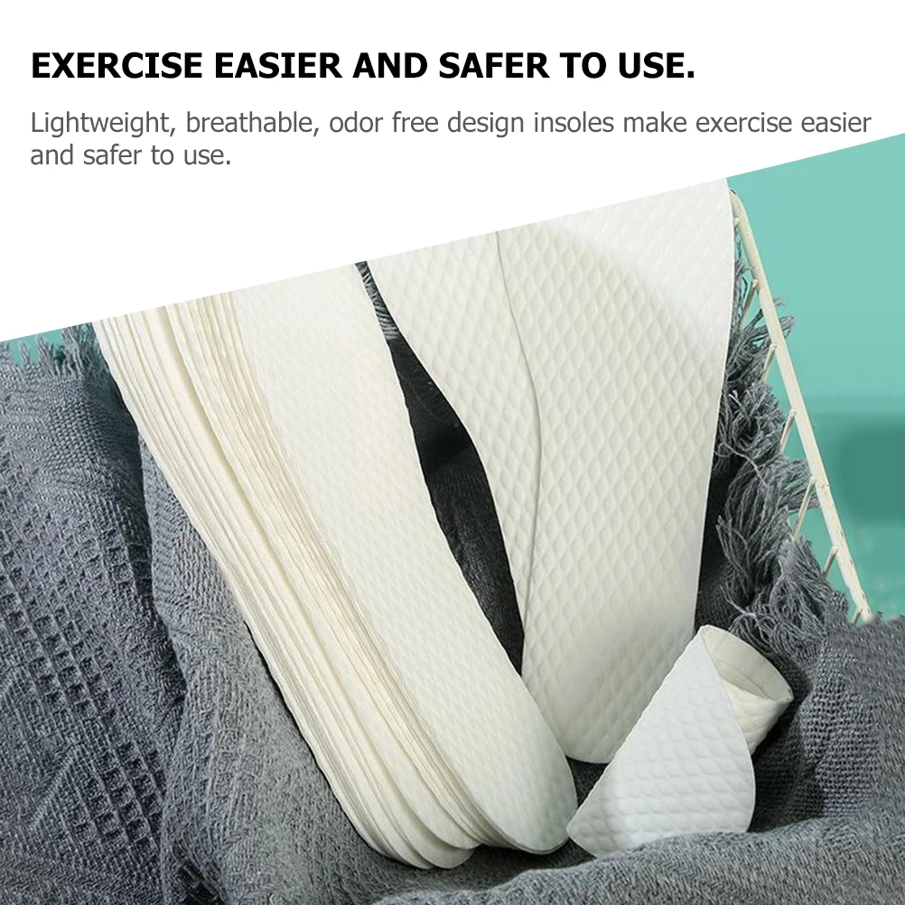 

10 Pairs Deodorant Breathable Insoles 44 Thin Sweat Absorbing Shoe Pads for Men Women Lightweight