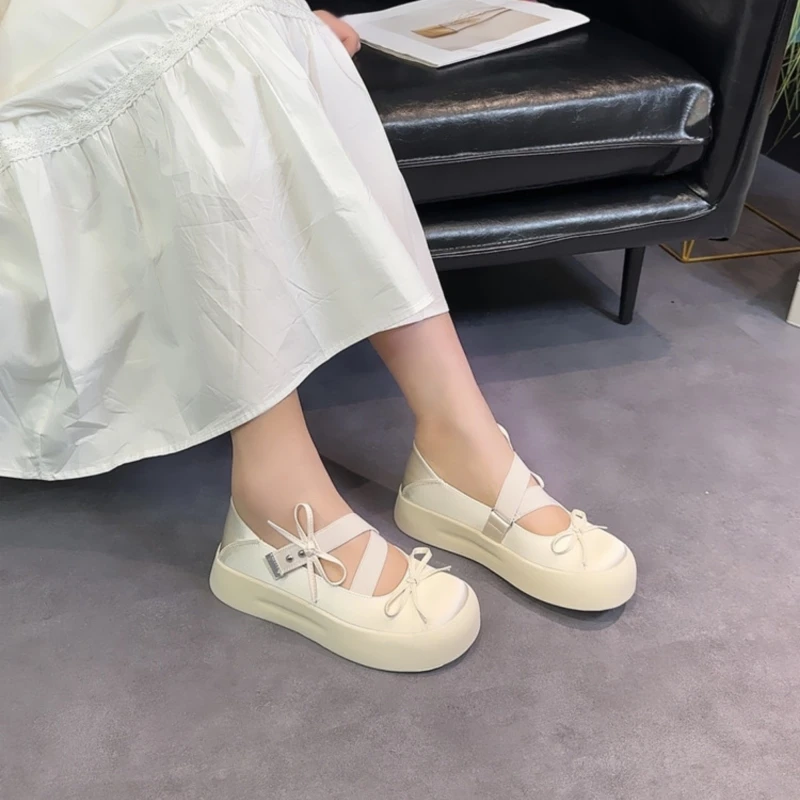 French Platform Fashion Mary Jane Women's Shoes Summer New Japanese Sweet Girls Jk Ladies Casual Shallow Mouth Ballet Shoes