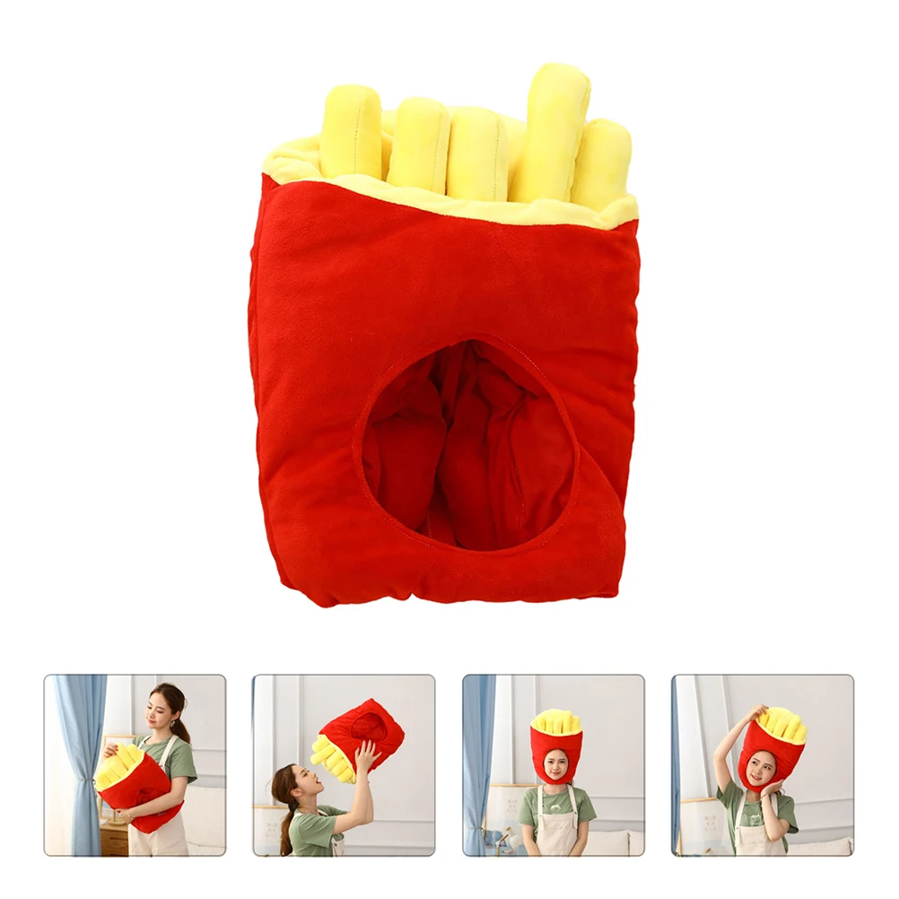 

1pc French Fries Party Accessories Hat Red Cosplay Photo Prop Warm Comfortable Hat Accessories For Daily Wear Events