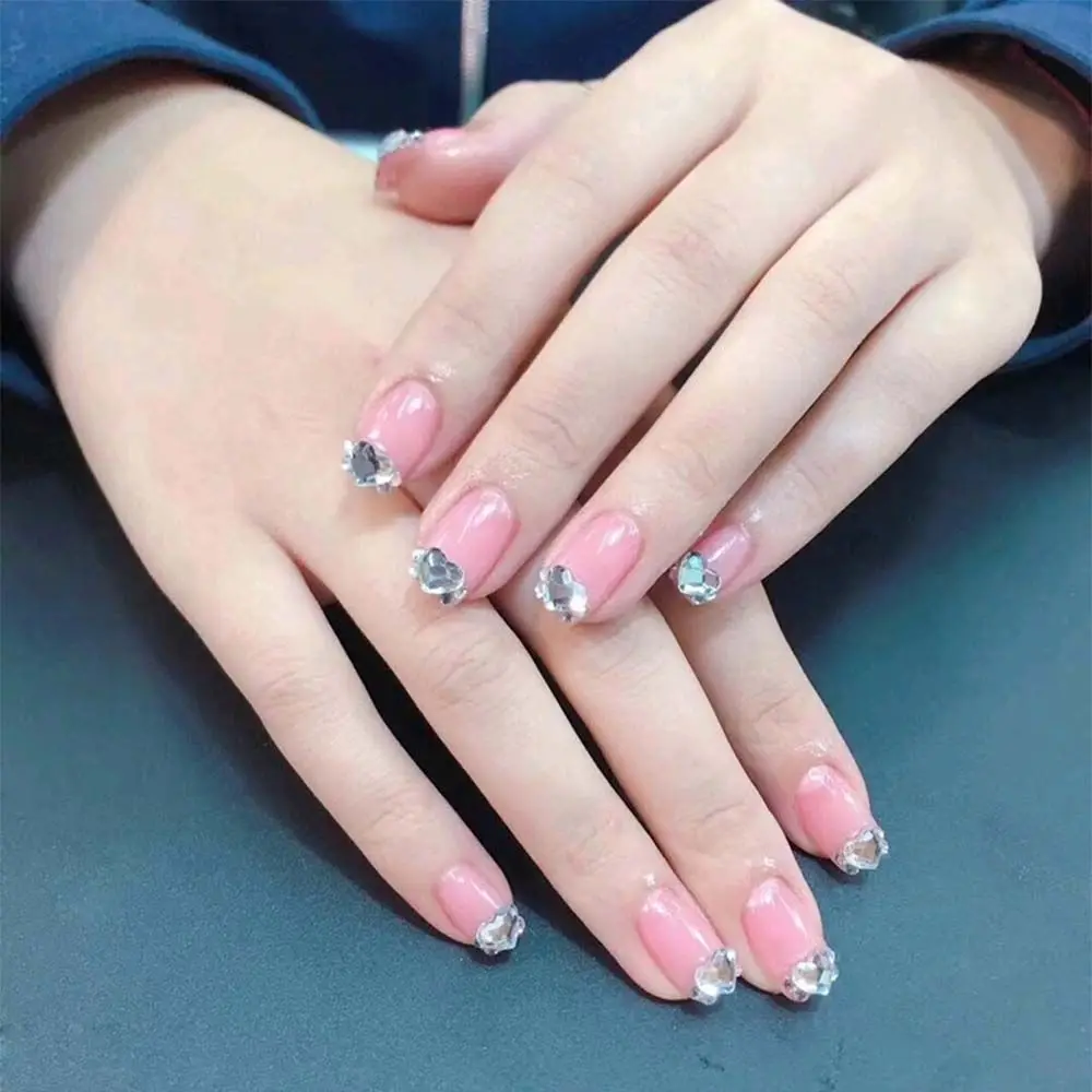 Accesorios para uñas con parte posterior plana, gemas, piedras, cristal, diamantes de imitación, decoración de uñas con diamantes, dijes para uñas, conjunto de joyería para uñas