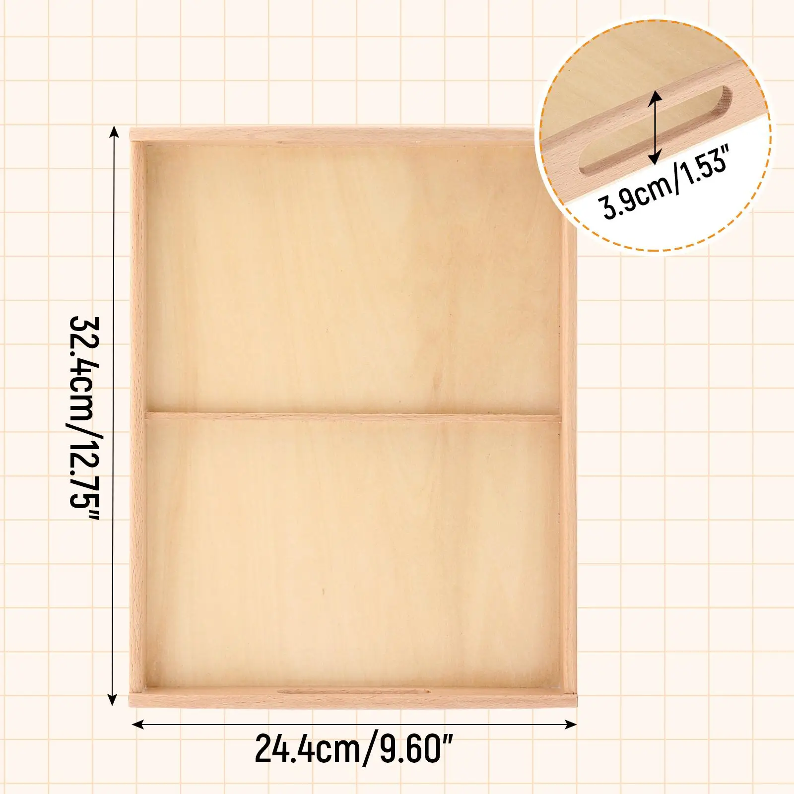 Bandeja de clasificación de madera Montessori, juguete sensorial de dos compartimentos, materiales Montessori