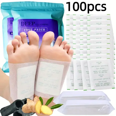 100/150/200개 대나무 발 패드(비타민 C 및 생강 파우더 포함) 딥 클렌징, 천연 풋 케어 필수품, 부모님을 위한 선물