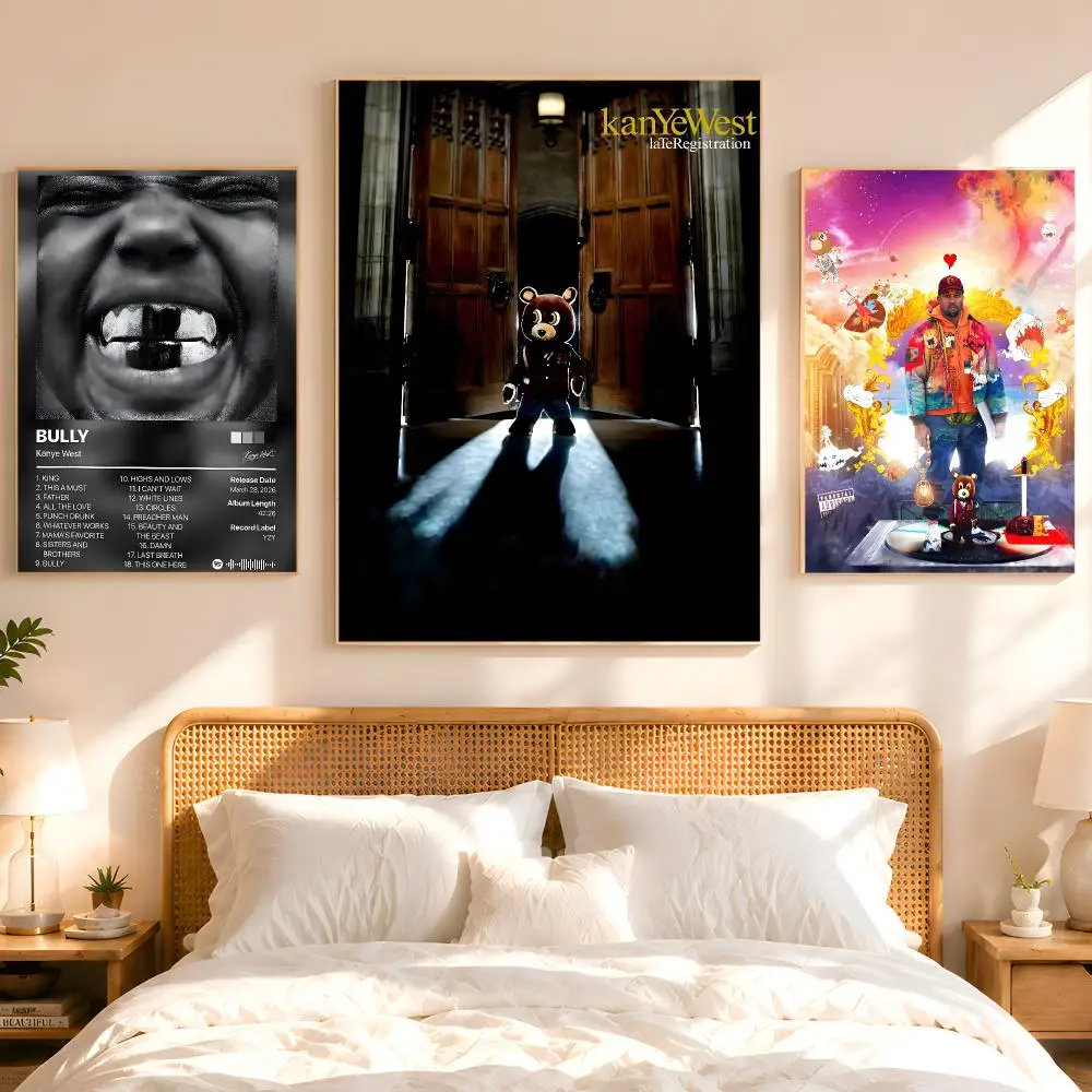 K-Kanye West Art Poster 1PC HD Matte Peel And Stick Wall Decor For Bedroom Living Room Dorm Office