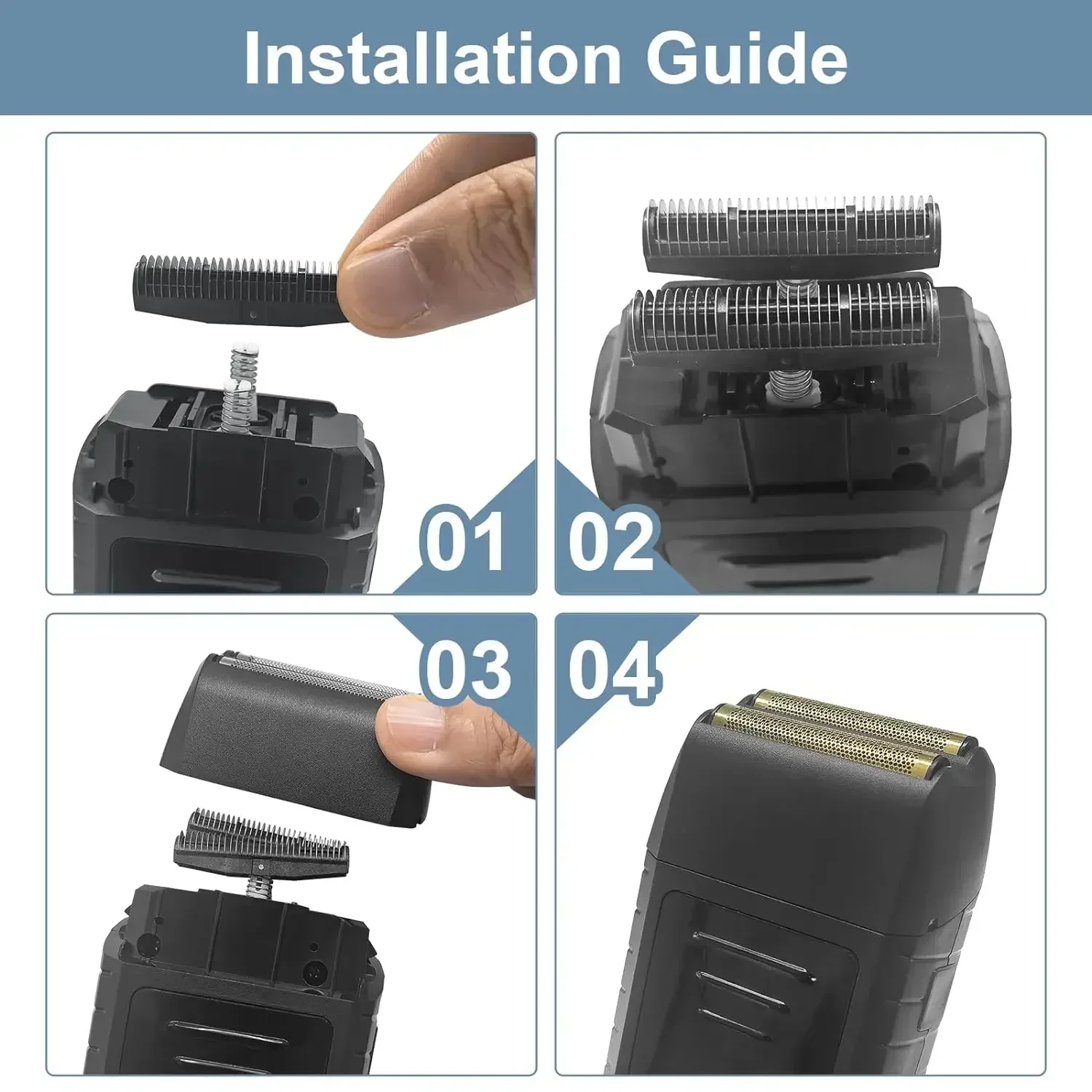 Folha de cabeça de substituição e cortador compatíveis com Wahl 5 Star Series Vanish Shaver 8173-700