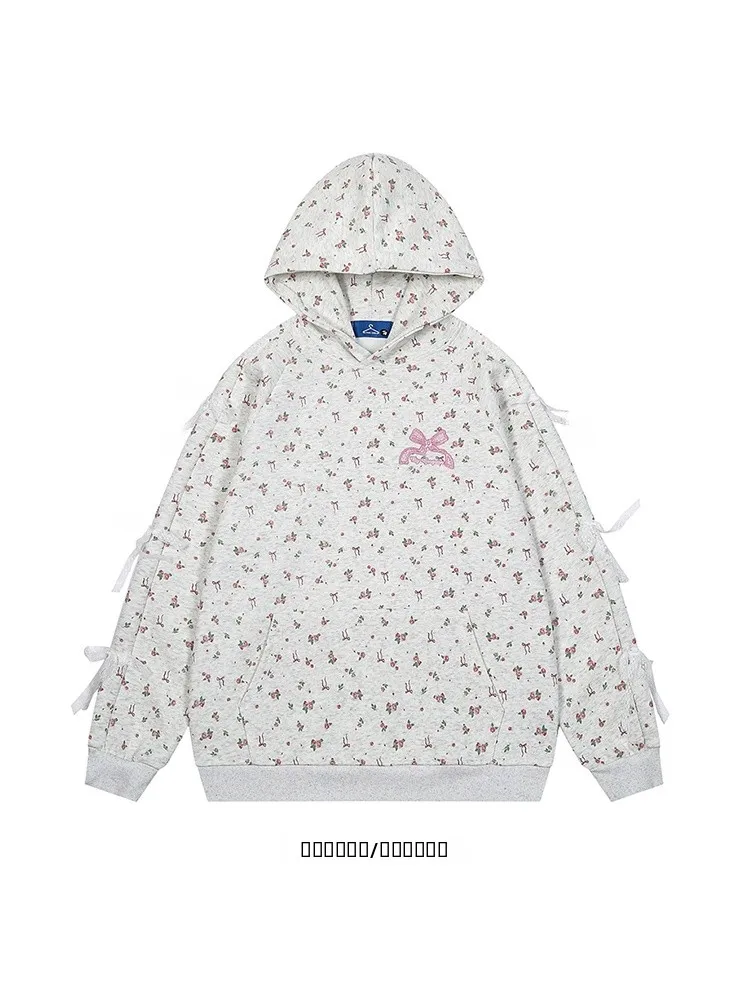 

Свободный крой, толстовка с цветочным принтом для пар, повседневная одежда в японском стиле "Next Time See Again Japanese Sle Knot Casual Wear"