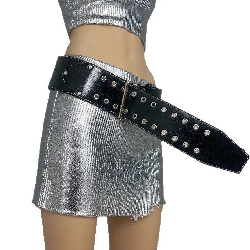 حزام جينز أمريكي ممتد وواسع من أمازون نيو للجنسين، برشام هيب هوب أمريكي #5